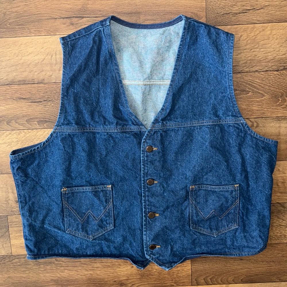 Vintage Wrangler Unisex Denim Vest Blue Jean NO SIZE TAG Workwear Gorpcore Fall